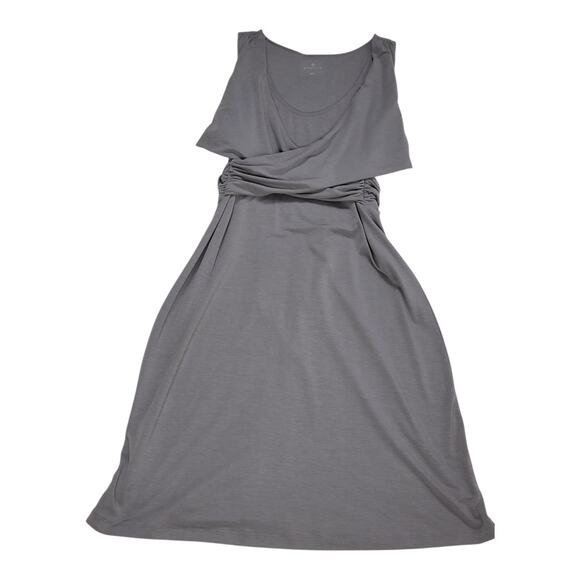 Athleta Adriana Faux Wrap Sleeveless Sccop Neck‎ Gray Dress Women's Size Medium - Picture 2 of 11